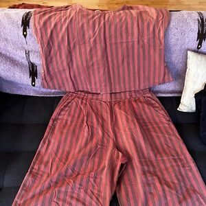 Liz Alig Cotton Set in Mauve Stripe L